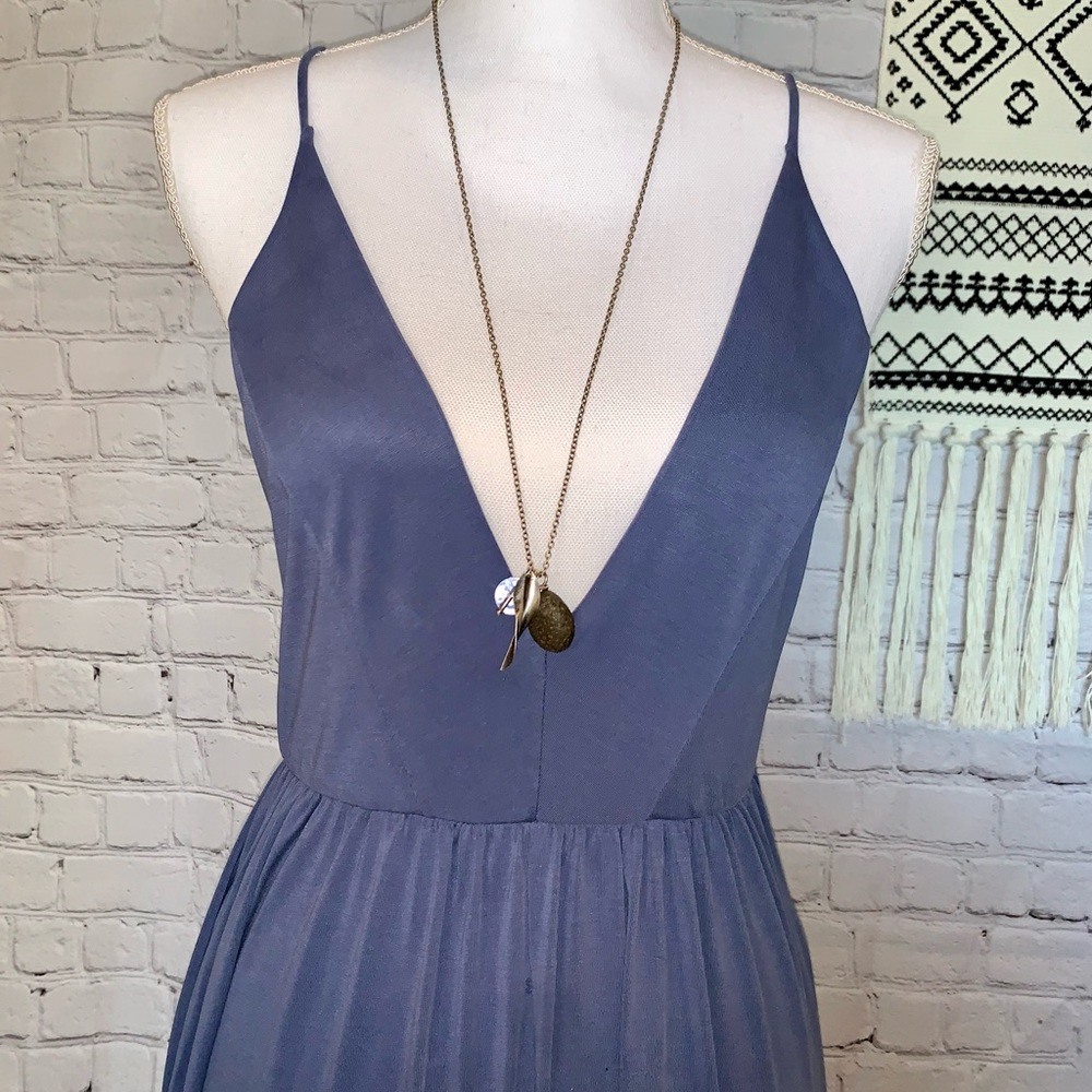 Periwinkle Blue Urban Outfitters Strappy Lowcut Jumpsuit